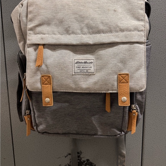 Eddie Bauer Gray Diaper Bag Backpack - Picture 1 of 3